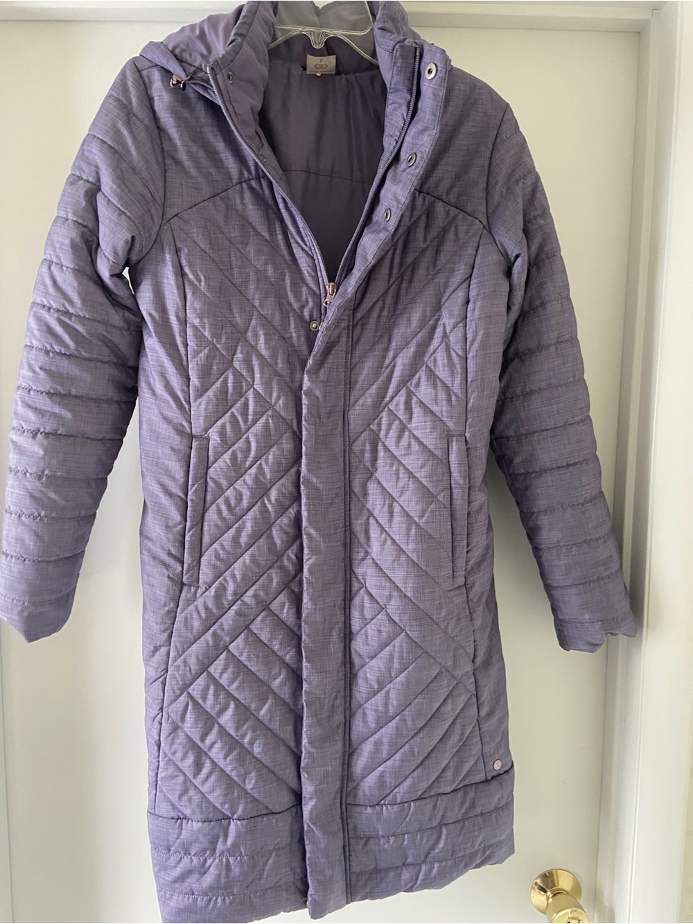CALIA by Carrie Underwood Quilted Hooded Puffer Coat in Lavender